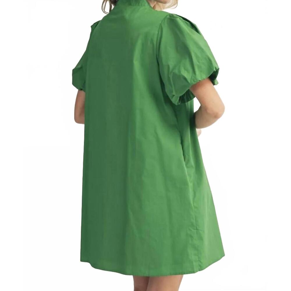 NEW JODIFL emerald isle embroidered shift dress in kelly green - Picture 3 of 4